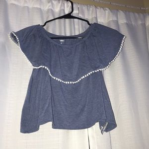 Blue/Purple off the shoulder shirt